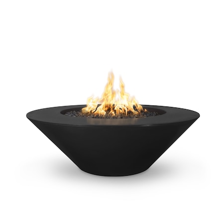 The Outdoor Plus 48 Round Cazo Fire Pit - Powder Coated Metal - Black - Match Lit - Natural Gas OPT-CZPC48-BLK-NG